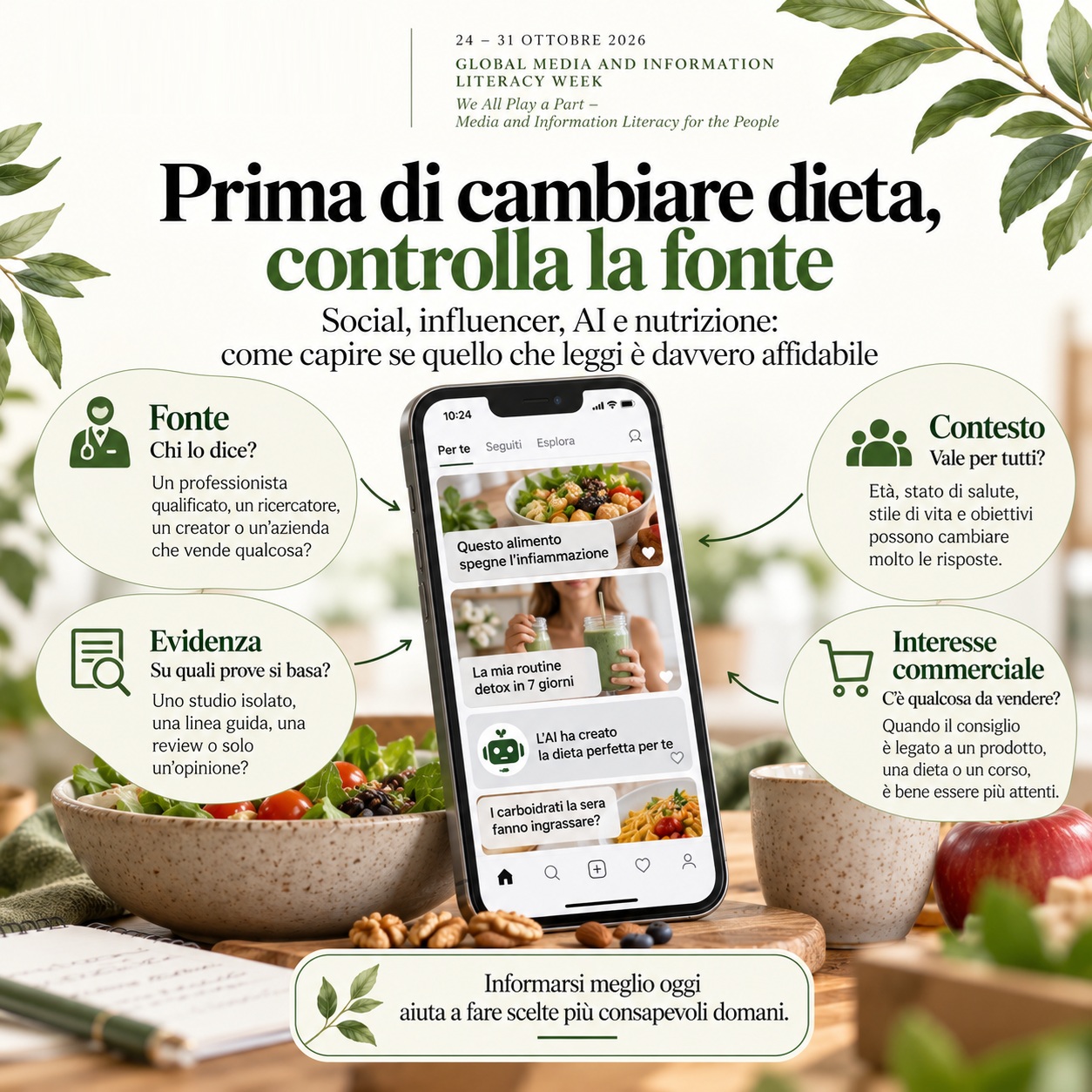 Prima di cambiare dieta, controlla la fonte